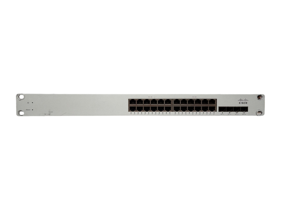 Cisco Meraki MS220-24P, 24-Port Gigabit PoE Switch, 4x SFP, Unclaimed Q