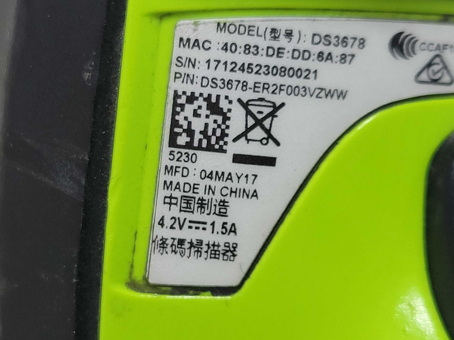 Zebra DS3678-ER2F003VZWW Extended Range 2D/1D Imager, NO BATT/USB, SEE !