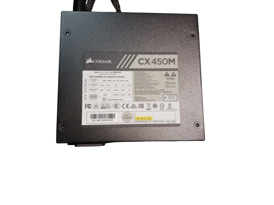 Corsair CX450M 450W ATX 80 PLUS Bronze - Missing Modular Cables Read
