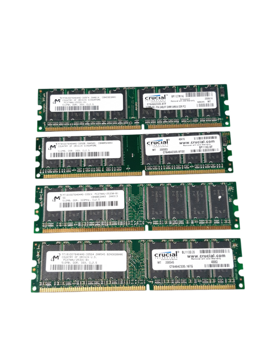 Lot of 4x,  512 MB (2GB) - Micron DDR 333 CL2.5 Memory