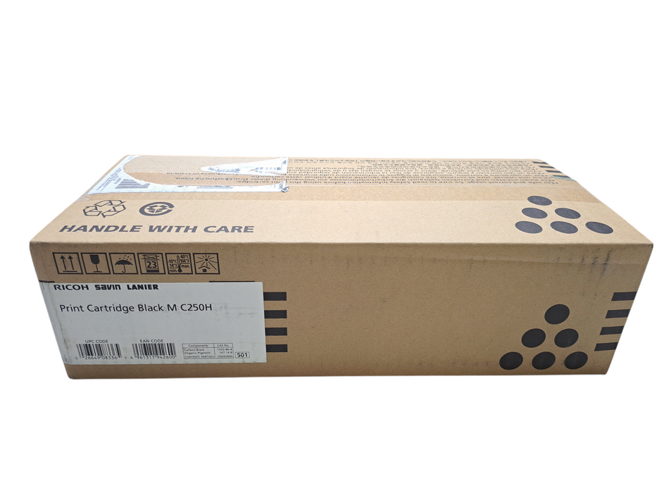 GENUINE RICOH SAVIN LANIER 408336 (M C250H) BLACK TONER CARTRIDGE )