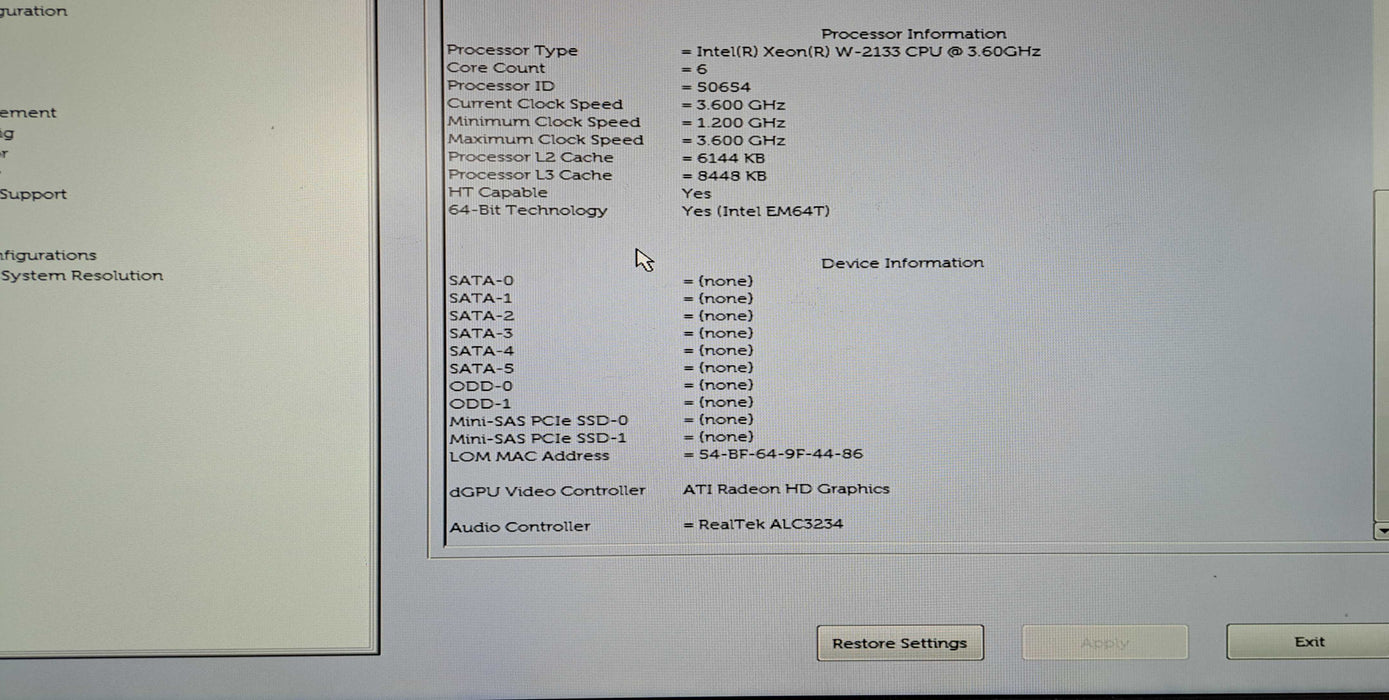 Dell Precision 5820 Tower | Xeon W-2133 @3.60GHz, 32GB DDR4, WX 7100 8GB )