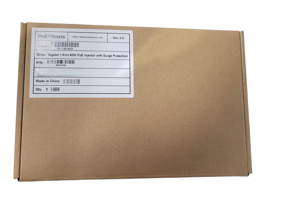 Lot 19x PoE Texas BT-1-55V60W 60W Gigabit PoE Injector w/ Surge Protection Q