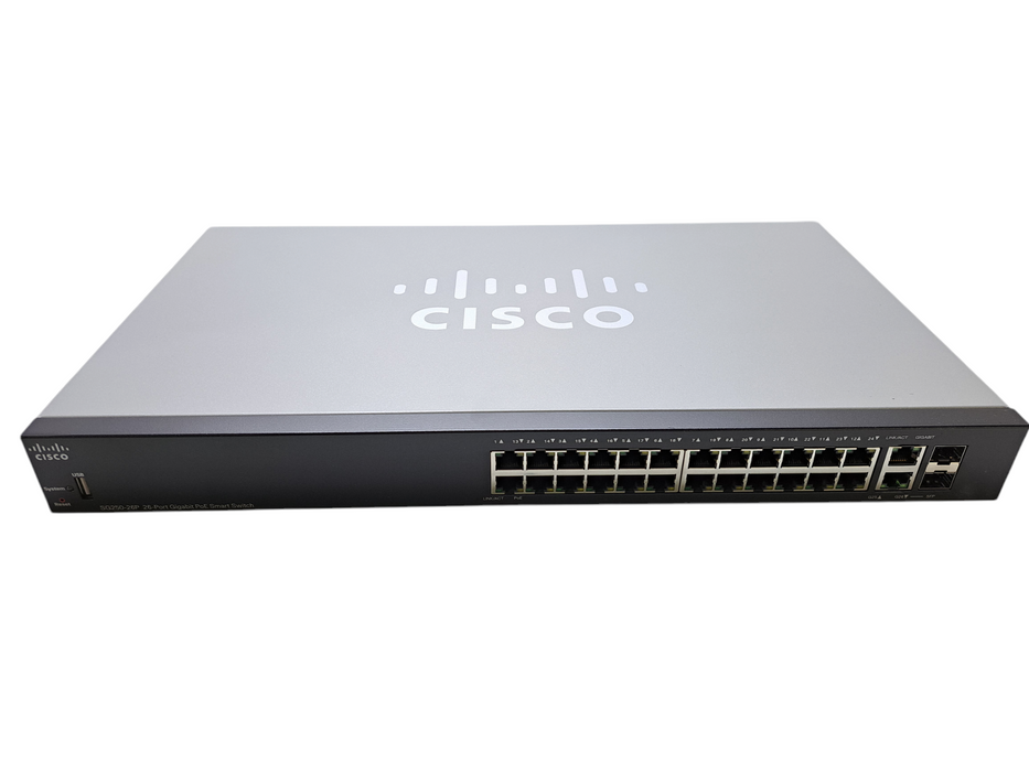 Cisco SG250-26P-K9 V05 | 26-Port Gigabit PoE Smart Switch w/ 2x SFP