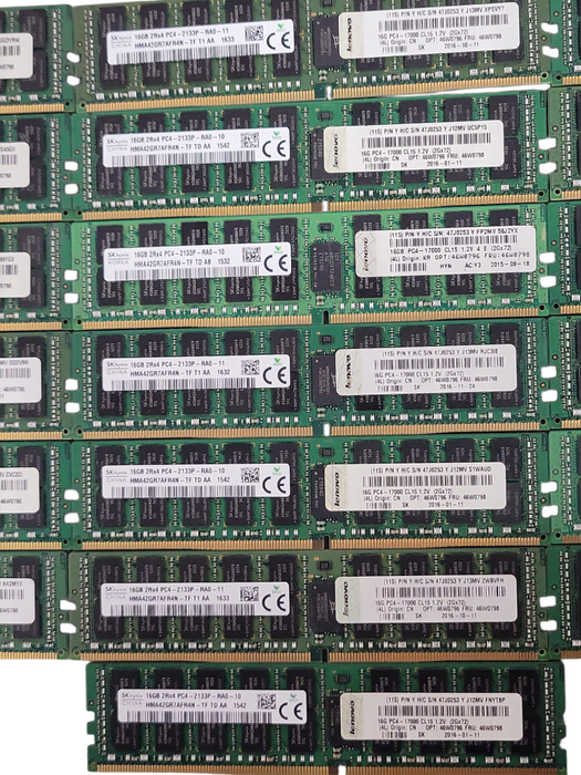 Lot of 19x SKhynix 16GB 2Rx4 PC4-2133P-RA0 DDR4 server RAMs _