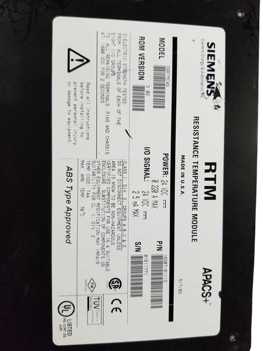SIEMENS APACS+ RTM 39RTMCAN Resistance Temperature Module *READ* Q