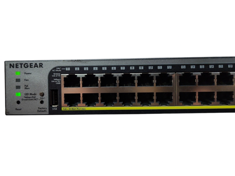 NETGEAR 48-Port Gigabit PoE+ Smart Managed Pro Switch w/ 4 SFP (GS752TPv2)