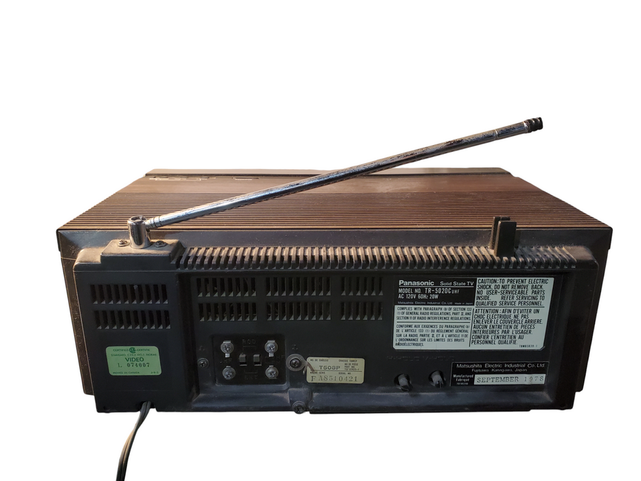 Vintage 1978 Panasonic Solid State TR-5020 Television Radio Alarm CRT