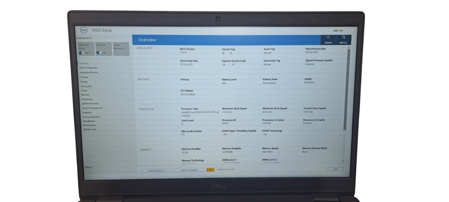 Dell Latitude 3510 i5-10210U CPU|16GB DDR4|256GB NVME| READ  Lap200