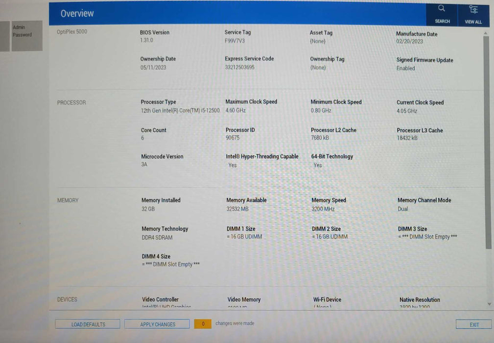 Dell Optiplex 5000, PC, Core i5-12500 4.60GHz 32GB DDR4, 512GB NVMe _