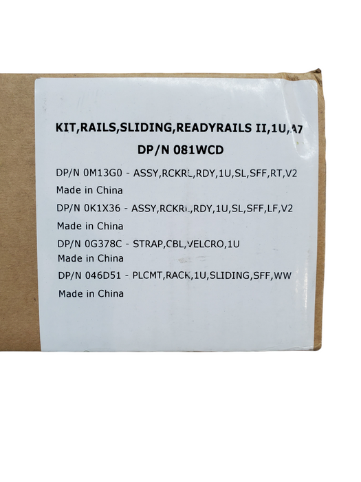 Open Box - Dell 1U Sliding Ready Rails II A7 - DP/N 081WCD