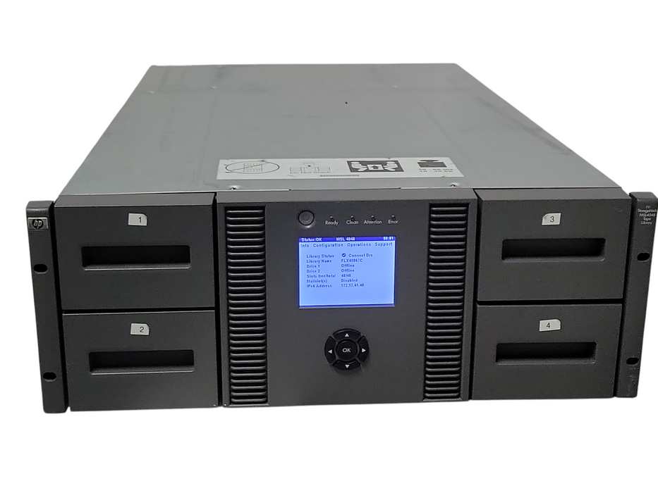 HP StorageWorks MSL4048 Tape Library w/ 2x LTO6 FC 8GB Drives, READ _
