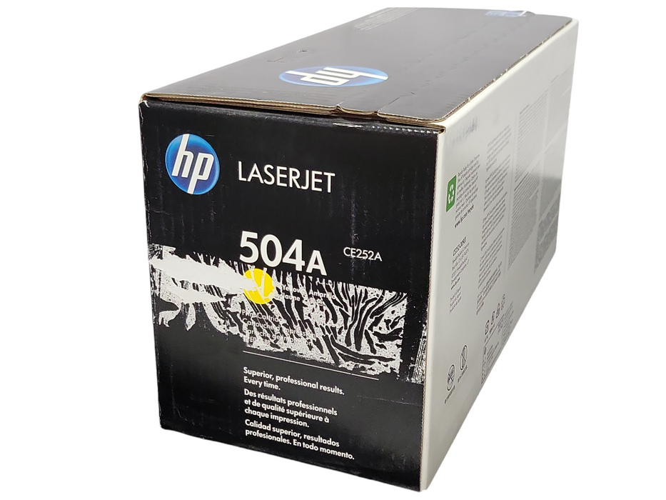 New HP 504A Original LaserJet Toner Cartridge - Yellow (CE252A), SEE Q_