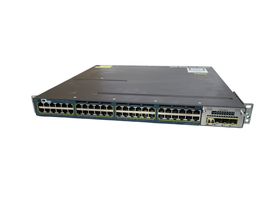 Cisco WS-C3560X-48P-S 48-Port Gigabit PoE+ Switch, C3KX-NM-1G, 1x 715W PSU