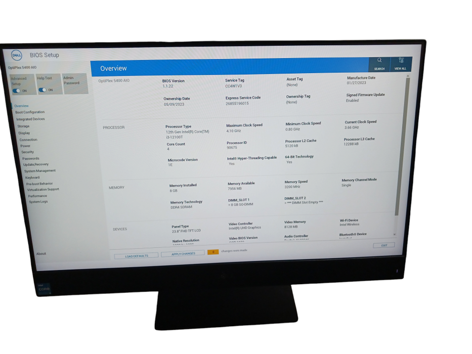 Dell Optiplex 5400 24" FHD Touchscreen AlO PC i3-12300t 8GB RAM