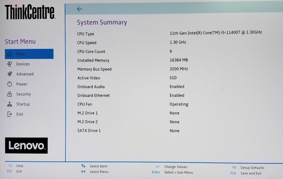 Lenovo ThinkCentre M70q Gen 2 Intel i5-11400T CPU 1.3Ghz 16GB RAM - No HDD Q