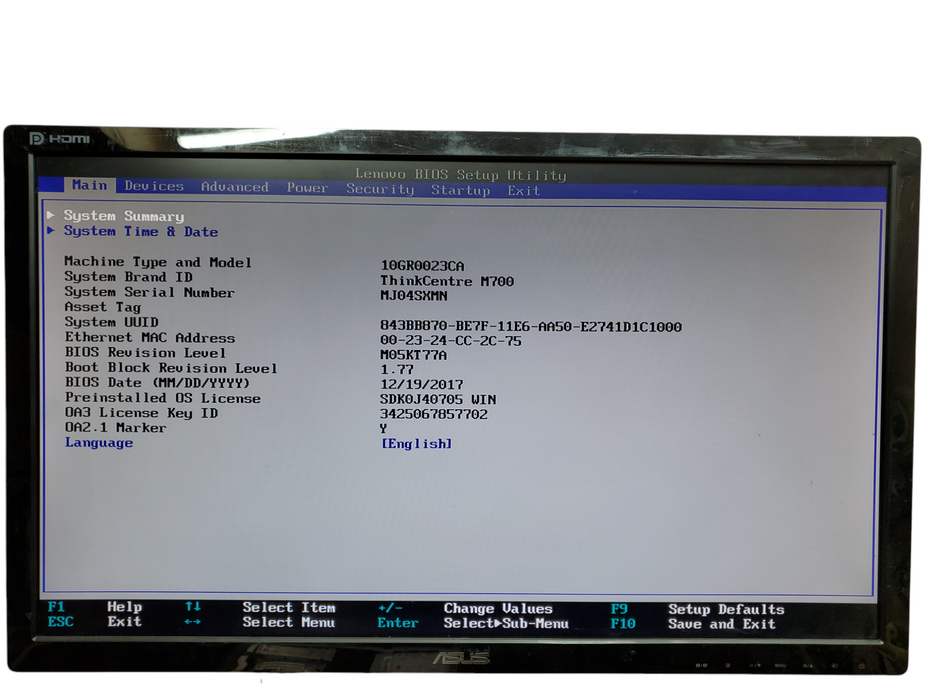 Lenovo ThinkCentre M700 Tower, i5-6400, 8GB DDR4, No HDD, No OS