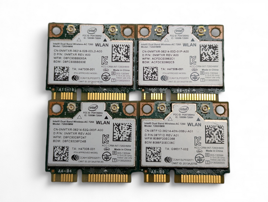 Lot of 4x Intel Dual Band Wireless-AC 7260 model 7260HMW -