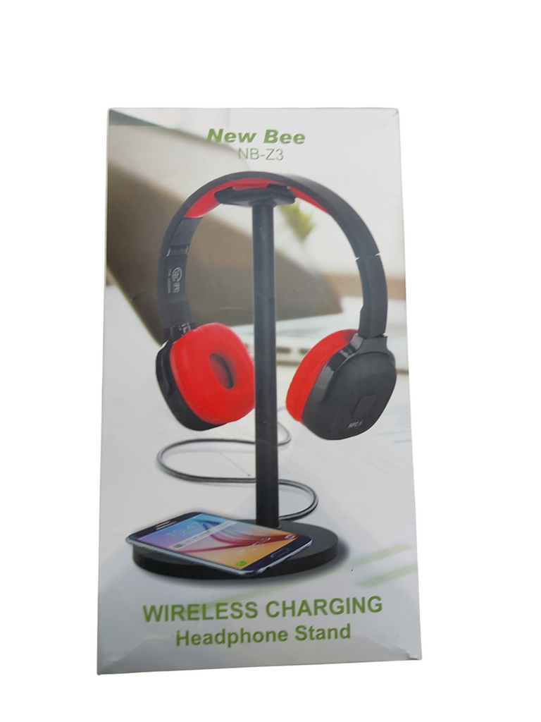 New Bee NB-Z3 Wireless Charging Headphone Stand Black —