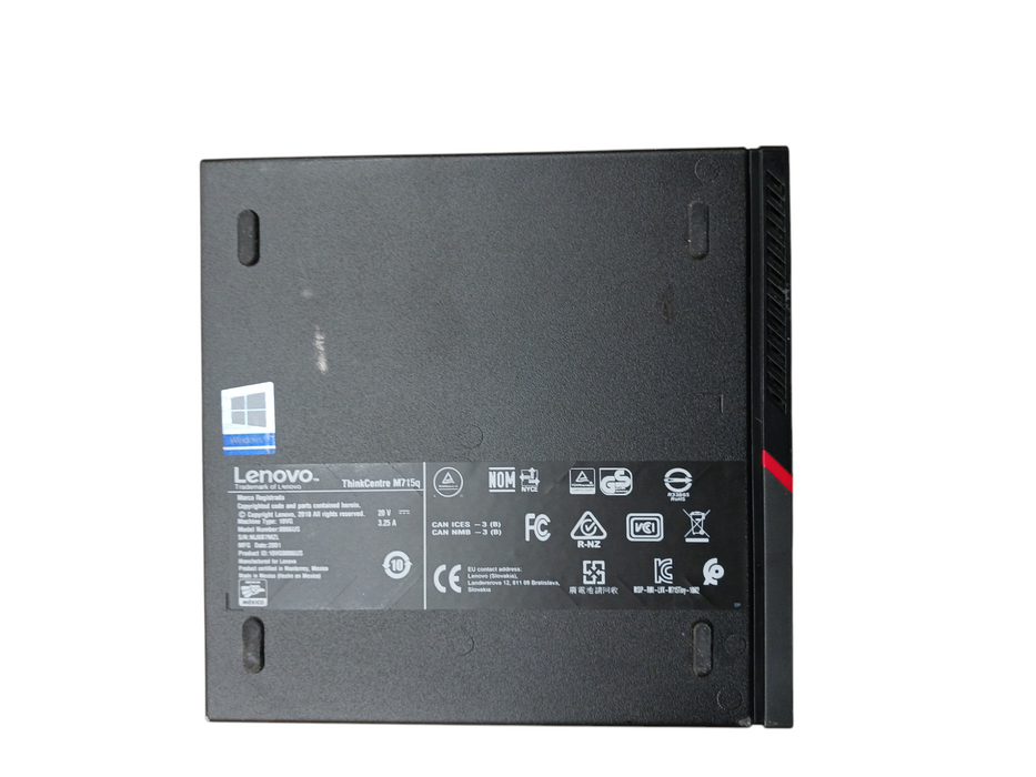 Lenovo ThinkCentre M715q Tiny Ryzen 5 Pro 2400GE 3.20 GHz 8GB DDR4 !