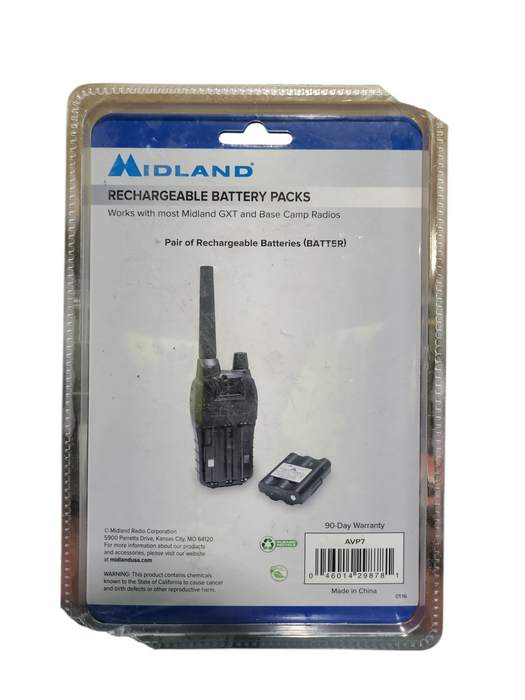 2X Pack Midland AVP-7 Rechargeable Battery Packs