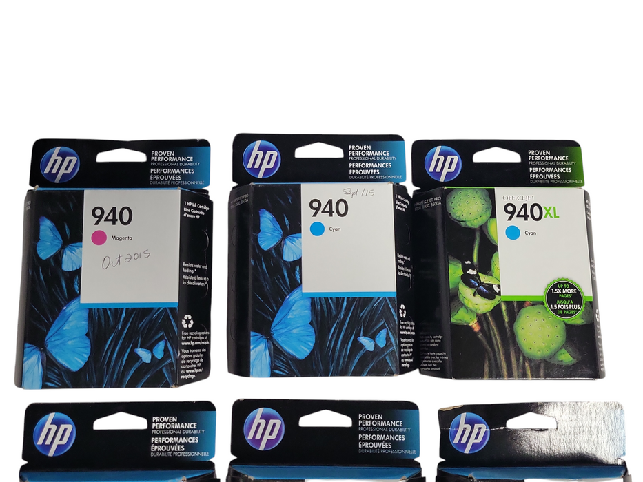 Lot 6x New Genuine HP 940 Color Ink Cartridges, READ _