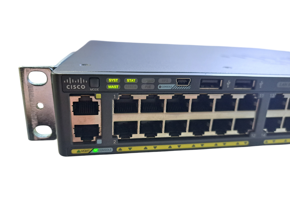 Cisco WS-C2960X-48LPS-L V06 | 48-Port Gigabit PoE+ 370W Switch | 4x SFP Q