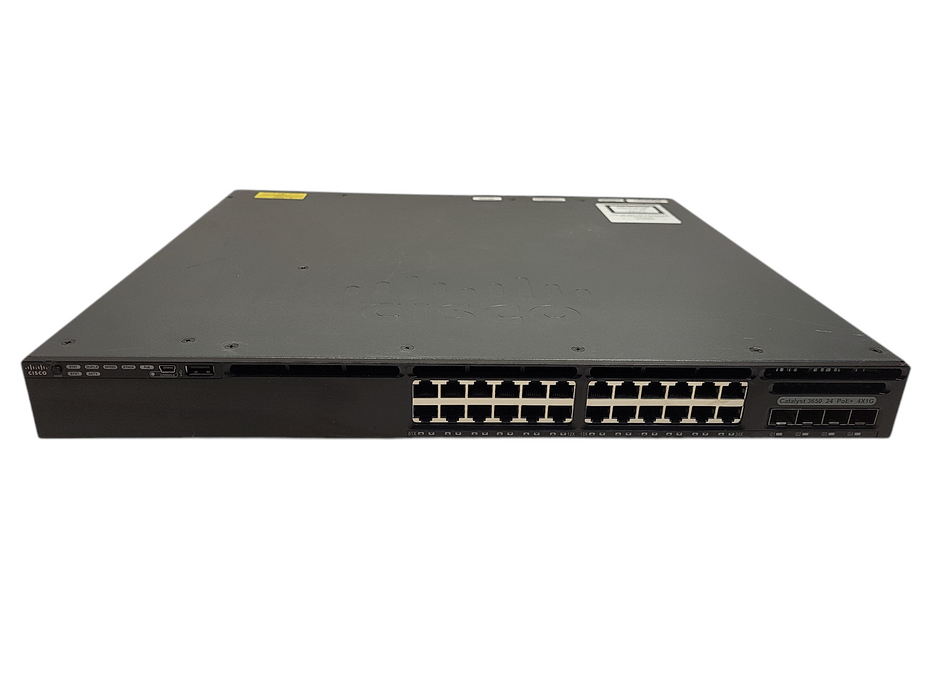 Cisco WS-C3650-24PS-S | 24-Port Gigabit PoE+ 4x SFP Switch w/ 640WAC Q$