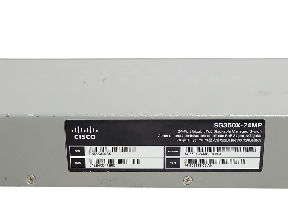 Cisco SG350X-24MP 24-Port gigabit poE Stackable Managed Switch _
