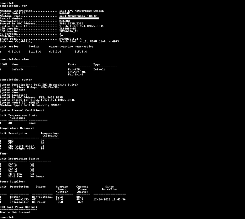 Dell PowerConnect N4064F 48x 10GB SFP+ 2x 40GB QSFP+ Switch, 2x PSU