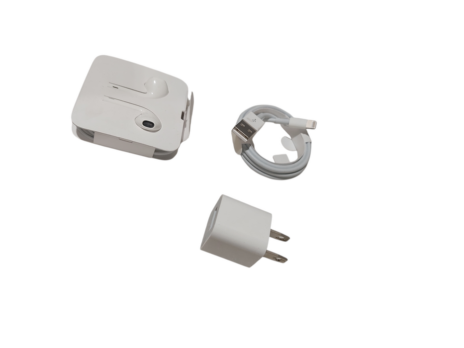Apple Lightning Port Cable to USB , Power Block A1385 & Wired Earbuds  =