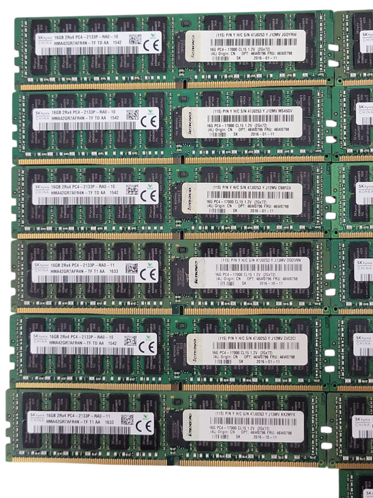 Lot of 19x SKhynix 16GB 2Rx4 PC4-2133P-RA0 DDR4 server RAMs _