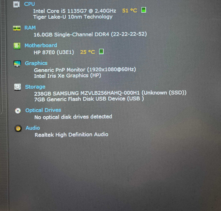 HP ProBook 440 G8 Core i5-1135G7@2.40GHz 16GB RAM 256GB SSD  Lap200