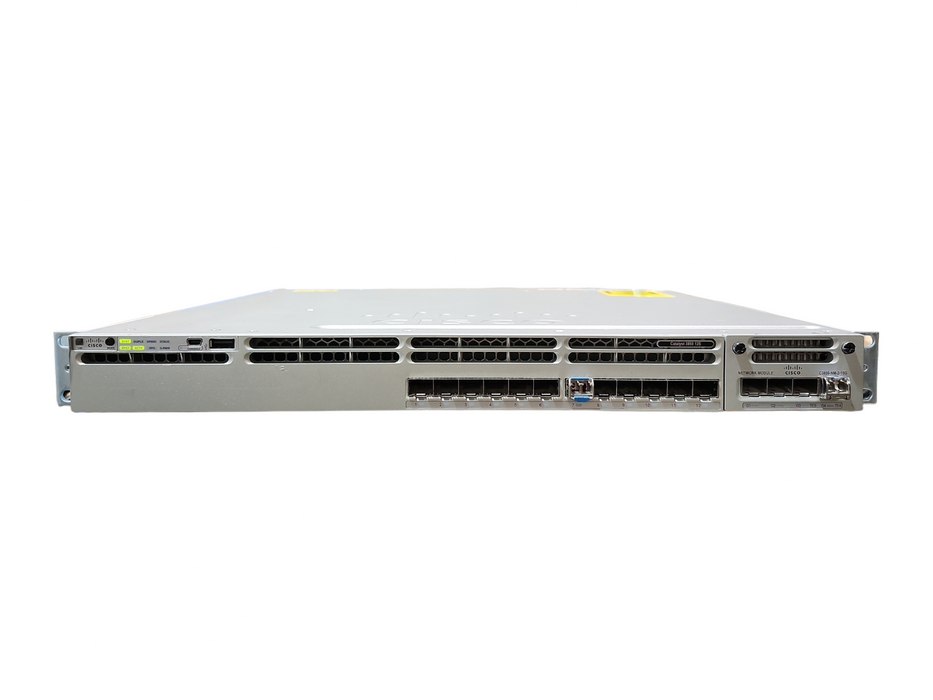 Cisco WS-C3850-12S-S v02 FIBER Switch w/ C3850-NM-2-10G Module & 1x PSU