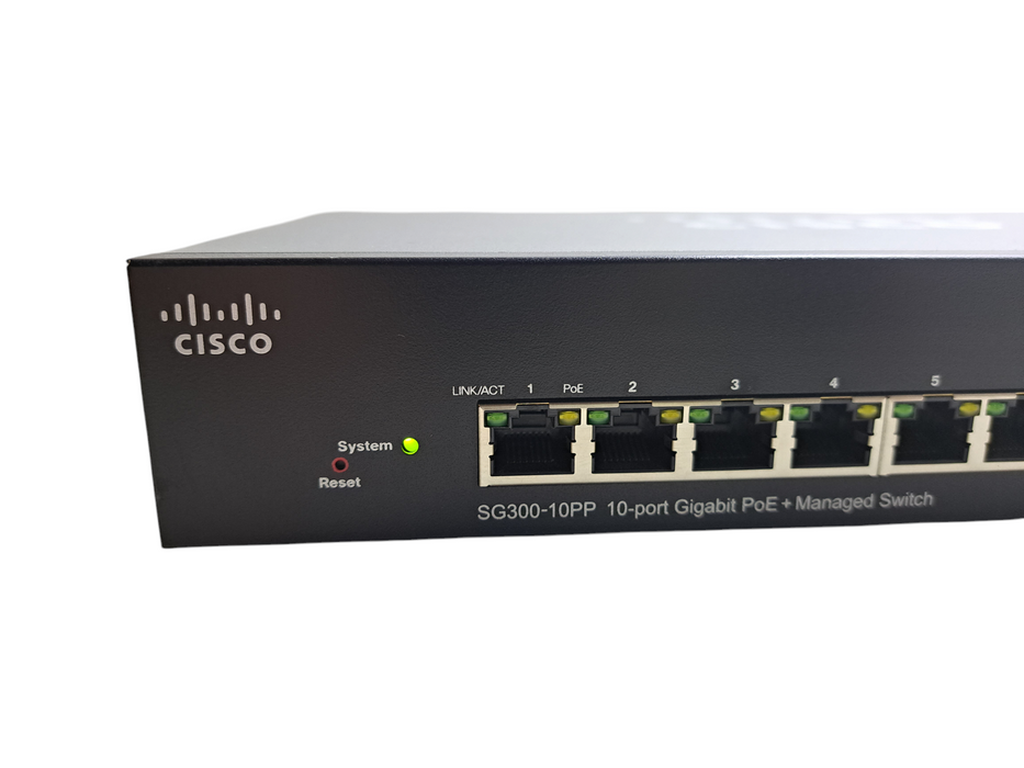 Cisco SG300-10PP-K9 V03 | 10-Port Gigabit PoE+ Managed Switch