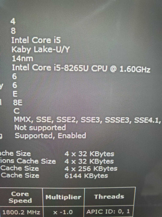 HP ELITEBOOK X360 1030 G4 CORE I5-8265U 1.60GHZ 8GB RAM 256GB NVME