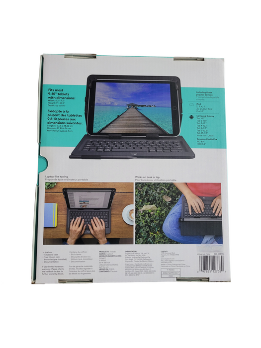 Logitech Universal Folio Bluetooth 3.0 Keyboard for 9-10" iPad & Android Ta Q