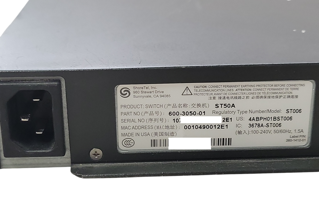 Mitel Voice Switch ST50A 600-3050-1 Voice switch _