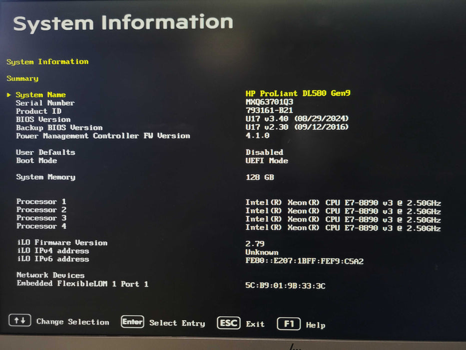 HP DL580 Gen9 4x Xeon E7-8890v3 128GB DDR4 P830i 4x PSU, 5x 2.4TB SAS HDDs _
