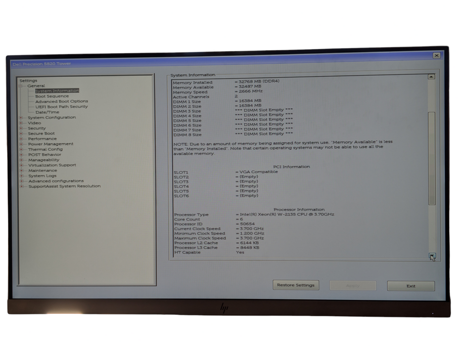 DELL Precision 5820 Intel Xeon W-2135 32GB RAM Workstation Computer READ -