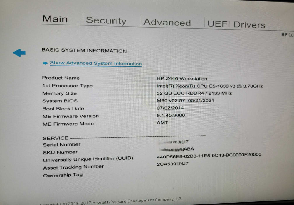 HP Z440 | Xeon E5-1630 v3 @3.70GHz 32GB DDR4 | NO HDD