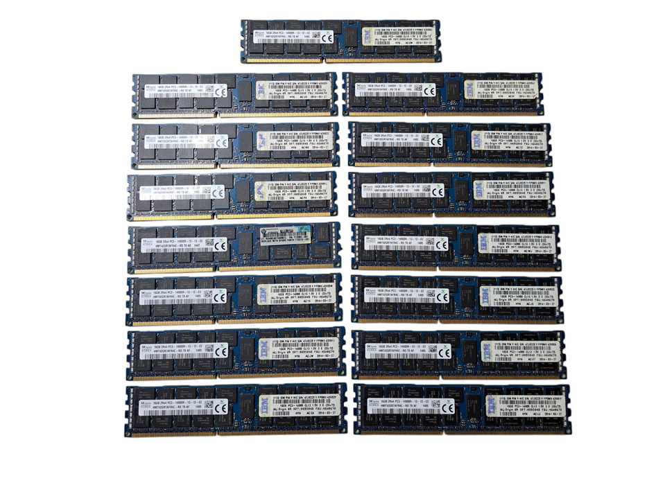 Lot of 15x SK Hynix 16GB 2Rx4 PC3-14900R-13-12-E2 | DDR3 Server Memory