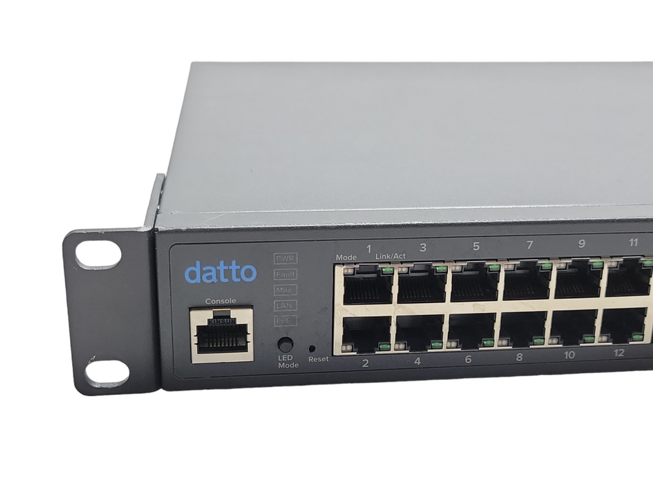 Datto E48 48-Port Gig PoE+ Cloud Managed L2 Switch w/ 4 Dual-Speed SFP READ _