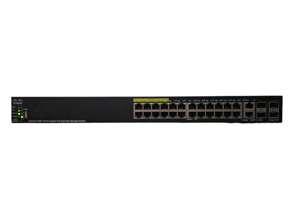 Cisco SG550X-24MP-K9 V02, 24-Port Gigabit PoE Stackable Managed Switch