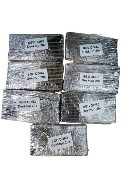 Lot of 140x, Assorted 8GB DDR3 Desktop RAM