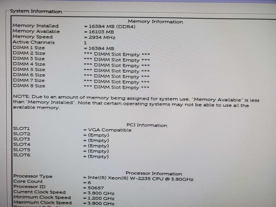 Dell Precision 5820 Tower Xeon-W-2235 16GB RAM NO HDD QUADRO K2200