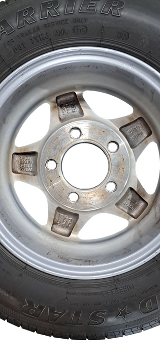 ST145R12 Trailer 5-spoke wheel 5x4.5 Bolt pattern Aluminum Wheel | READ Q