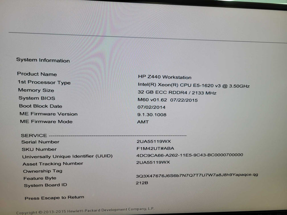 HP Z440 Workstation - Intel Xeon E-1620 v3 32GB DDR4 QUADRO K620 700W PSU %