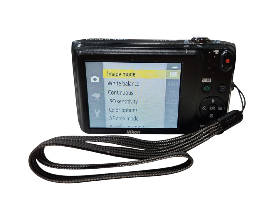 Nikon COOLPIX S3500 20.1MP Digital Camera w/ Battery & 8GB SD Card