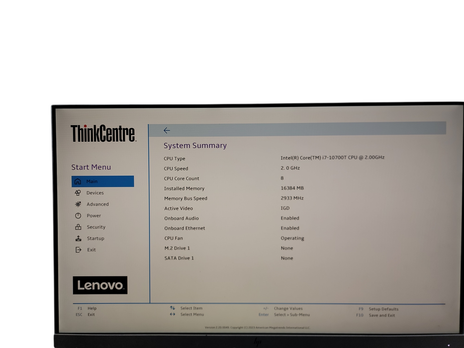 Lenovo ThinkCentre M70q Micro i7 - 10700T @ 2.00GHz 16GB DDR4 Ram NO HDD Qθ
